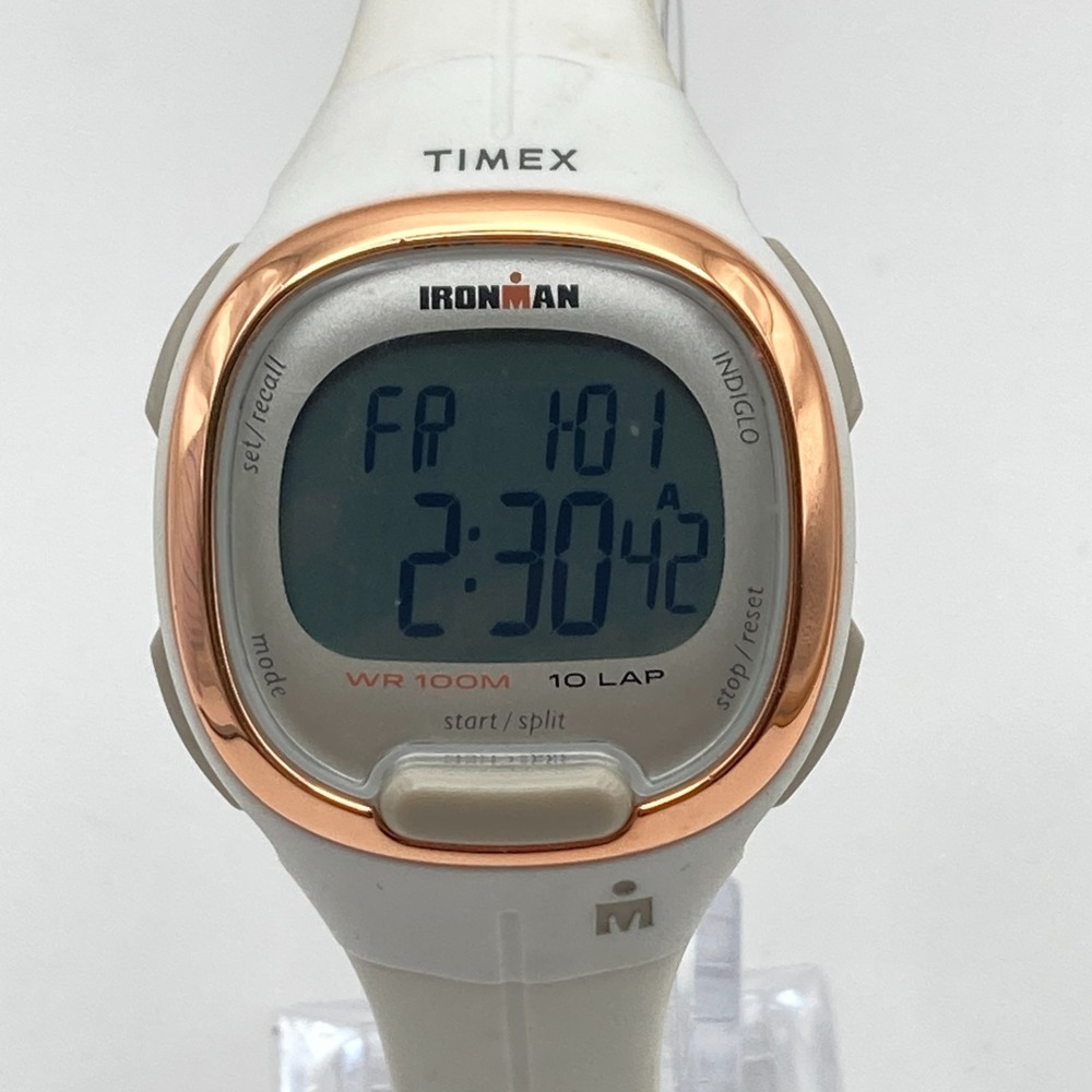 Timex Ironman Women's Watch 33mm Digital White 10 Lap Indiglo Date New Battery